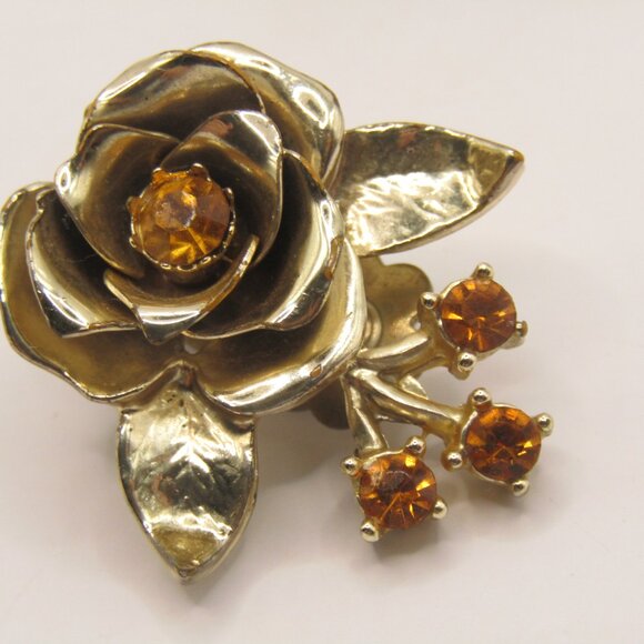 Vintage Coro Flower Brooch and Earrings Set - Picture 13 of 15
